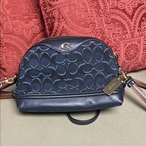 Coach Dark Blue Signature Crossbody Bag